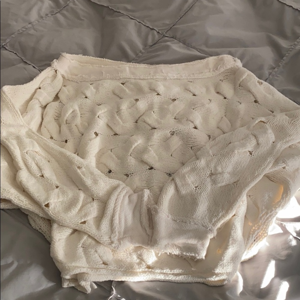 Free people oversized off the shoulder cream sweater